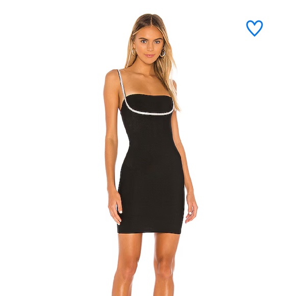 NWOT Revolve Superdown Black Rhinestone Mini Dress Small - Picture 2 of 4